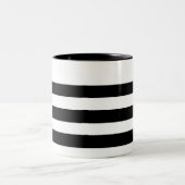 Zwart-wit gestreept tweekleurige koffiemok (Center)