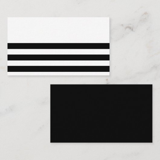 Zwart-wit gestreept visitekaartje (Voorkant / Achterkant)