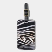 Zwart-wit gestreept Zebra Bagagelabel (Voorkant verticaal)
