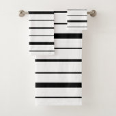 Zwart-wit gestreepte aangepaste kleur bad handdoek (Insitu)