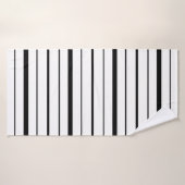 Zwart-wit gestreepte aangepaste kleur badhanddoek (Badhanddoek)