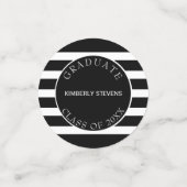 Zwart-wit gestreepte - Afstudeerders Confetti (Kleine voorkant)