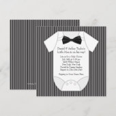 Zwart-wit gestreepte baby shower kaart (Voorkant / Achterkant)