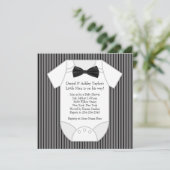 Zwart-wit gestreepte baby shower kaart (Staand voorkant)