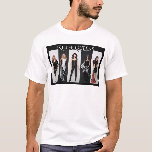 Zwart-wit gestreepte band foto t-shirt (Voorkant)