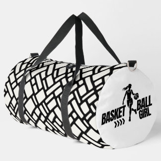 Zwart-wit gestreepte basketbalspeler meisje plunjezak