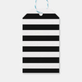 Zwart & Wit Gestreepte Bloemen Gift Label | geel Cadeaulabel (Achterkant)