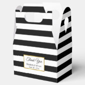 Zwart-wit gestreepte bruiloft dank u bedankdoosjes (Geopend)