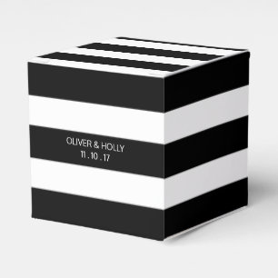 Zwart-wit gestreepte bruiloft gunst doos bedankdoosjes