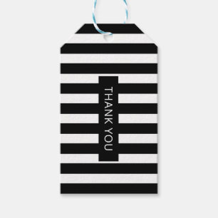 Zwart-wit gestreepte cadeau label cadeaulabel