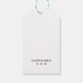 Zwart-wit gestreepte cadeau label cadeaulabel (Achterkant)