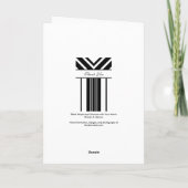 Zwart-wit gestreepte chevrons kaart met dankwoord (Achterkant)