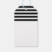 Zwart & Wit Gestreepte Chic Glam Cadeaubijslage Cadeaulabel (Achterkant)