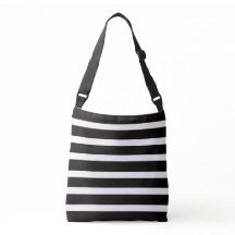 ZWART & WIT GESTREEPTE CROSS BODY TAS