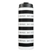 Zwart-wit gestreepte dans Quote Thermosbeker (Voorkant)