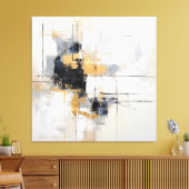 Zwart-wit gestreepte doek canvas afdruk (Insitu (Woonkamer))