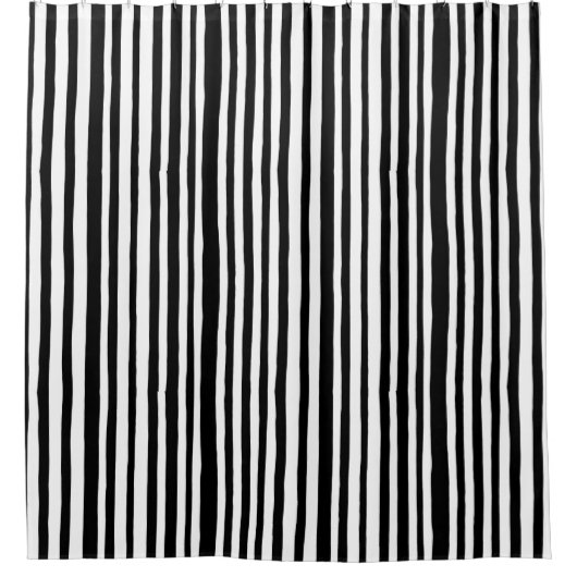 Zwart-wit gestreepte douchegordijn (Voorkant)