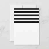 Zwart & Wit Gestreepte Flat Dank u kaart (Achterkant)
