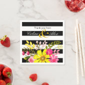 Zwart-wit gestreepte folklore bloemen | geel servetten (Insitu)