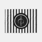 Zwart Wit Gestreepte Gepersonaliseerd Boy's Baby D Fleece Deken (Voorkant (Horizontaal))