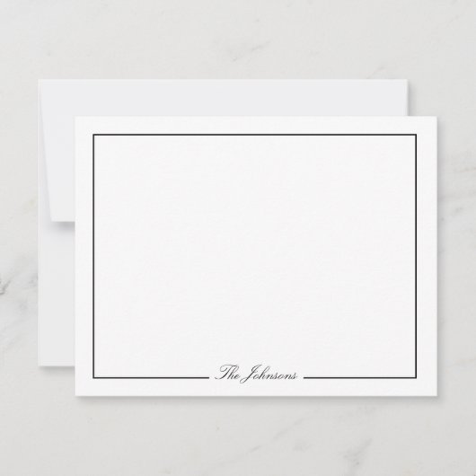 Zwart-wit gestreepte gepersonaliseerde briefpapier notitiekaartje (Voorkant)