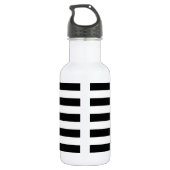 Zwart-wit gestreepte, gestreepte patroon, lijnen waterfles (Achterkant)