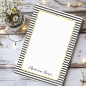 Zwart-wit gestreepte goud folie frame monogram post-it® notes