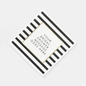 Zwart-wit gestreepte gouden bruidsdouche servet (Hoek)