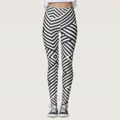 Zwart & Wit Gestreepte Illusie Leggings (Voorkant)