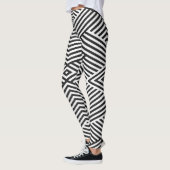 Zwart & Wit Gestreepte Illusie Leggings (Links)