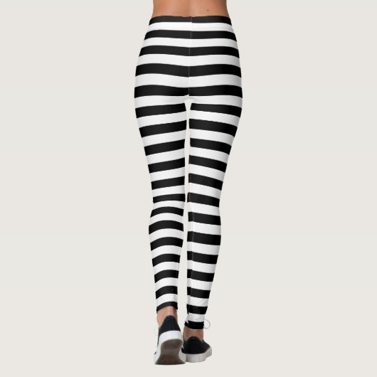 Zwart-wit gestreepte leggings (Achterkant)