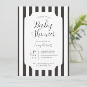 Zwart-wit gestreepte luifel geslachtneutraal kaart (Staand voorkant)