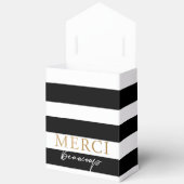 Zwart Wit Gestreepte Merci Beaucoup Bedankdoosjes (Open)