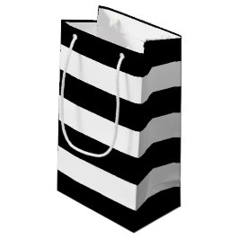 Zwart Wit Gestreepte Moderne Bruiloftsfeest Klein Cadeauzakje