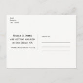 Zwart-wit gestreepte moderne chic save-the-date aankondigingskaart (Achterkant)