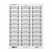 Zwart-wit gestreepte moderne gestreepte uitnodigin etiket (Full Sheet)