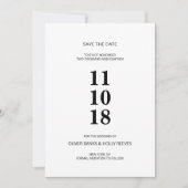 Zwart-wit gestreepte moderne save de datum save the date (Voorkant)