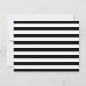 Zwart-wit gestreepte monogram bedankbriefje kaart (Achterkant)