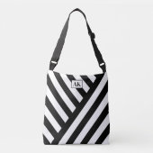 Zwart-wit Gestreepte Monogram Canvas tas (Voorkant)