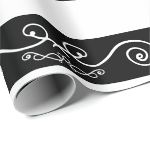 Zwart Wit gestreepte ontwerp Cadeaupapier
