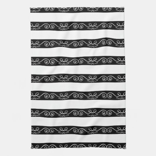 Zwart Wit gestreepte ontwerp Theedoek (Verticaal)