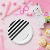 Zwart-wit gestreepte papieren bord (Feest)