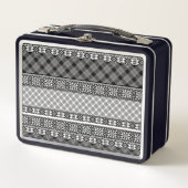 Zwart-wit gestreepte patchwork met kant (Voorkant)