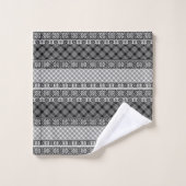 Zwart-wit gestreepte patchwork met kant bad handdoek (Wasdoekje)