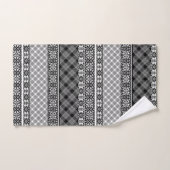 Zwart-wit gestreepte patchwork met kant bad handdoek (Handdoek)