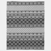 Zwart-wit gestreepte patchwork met kant fleece deken (Voorkant)