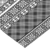 Zwart-wit gestreepte patchwork met kant korte tafelloper (Hoek)