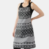 Zwart-wit gestreepte patchwork met kant schort (Insitu)