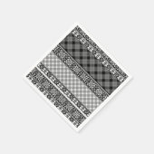 Zwart-wit gestreepte patchwork met kant servet (Hoek)