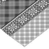 Zwart-wit gestreepte patchwork met kant tafelkleed (Gekanteld)